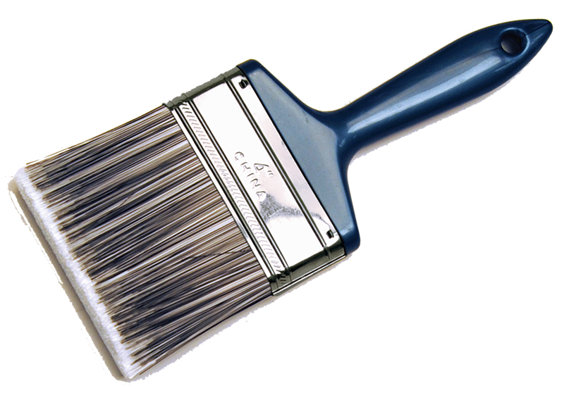 Buy Simms 2957-100 Paint Brush, 4 in W, Stain Brush, 1-5/8 in L Bristle,  Threaded-Grip Handle