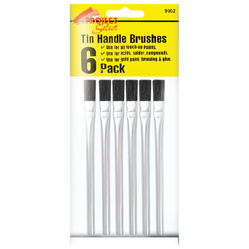 Project Select Tin Handle Acid and Glue Brushes, 9002 –